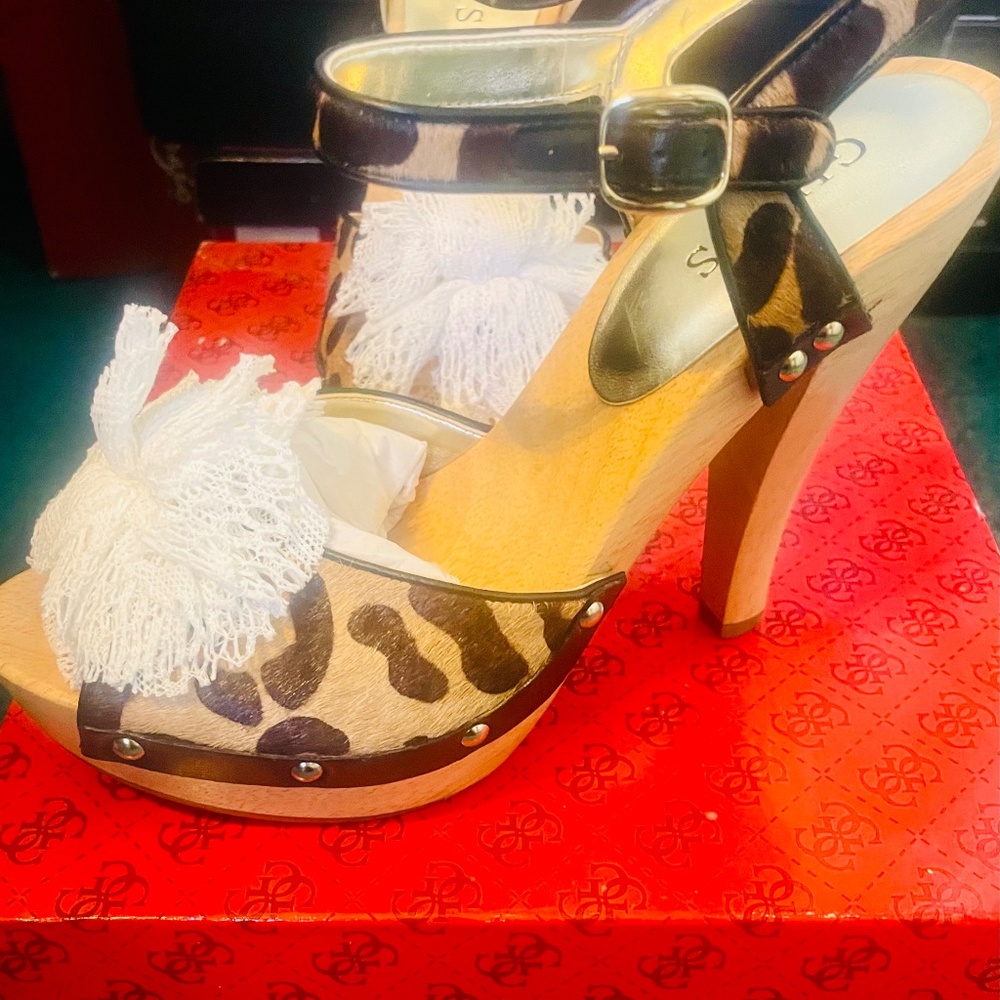 Women’s Guess leopard print heels